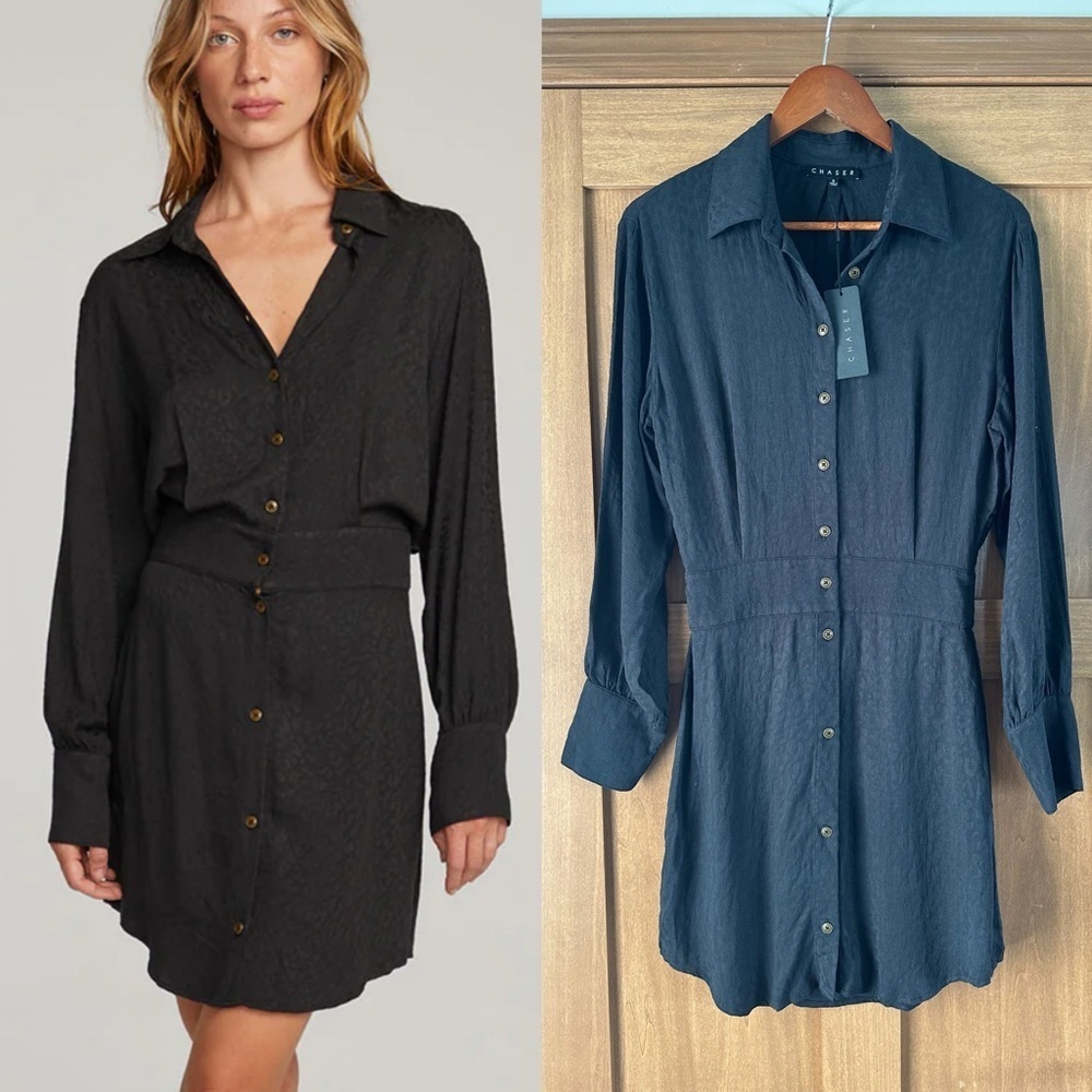 NWT CHASER Paxton Licorice Mini Dress Black Women’s size Small​​